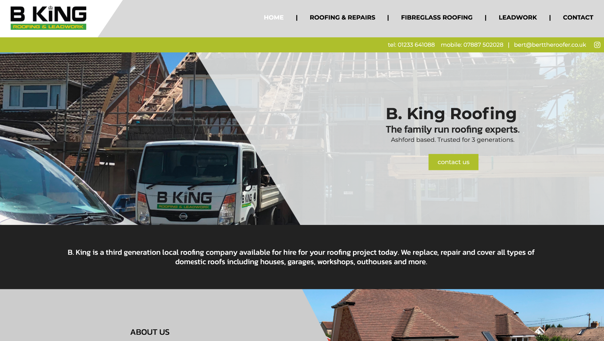 Example of a website built for a Kent based builder