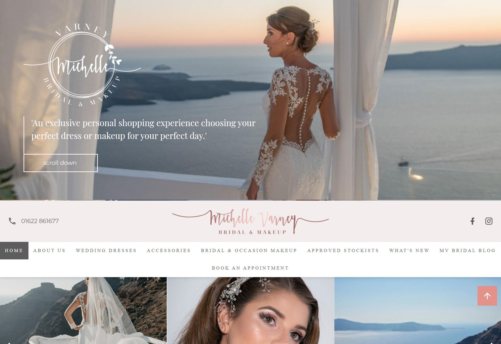 A lovely responsive website design for bridal makeup, dress and hair.