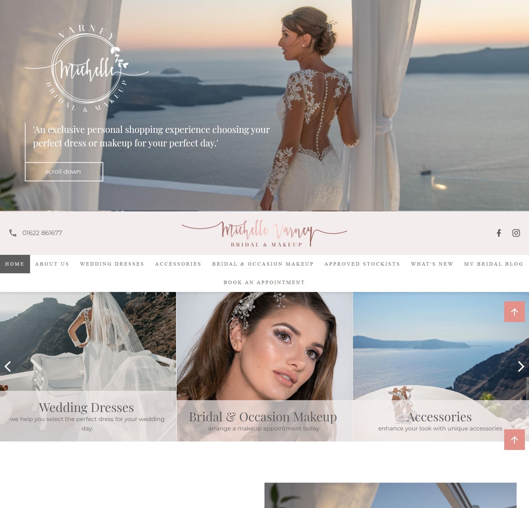 Web design for brides displayed on a desktop screen size